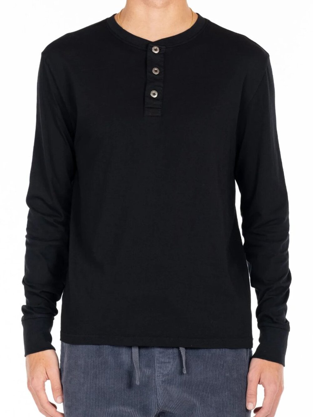 Original Paperbacks Black LS Henley/11248
